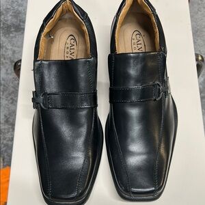 Black Leather Oxfords with Square Toe